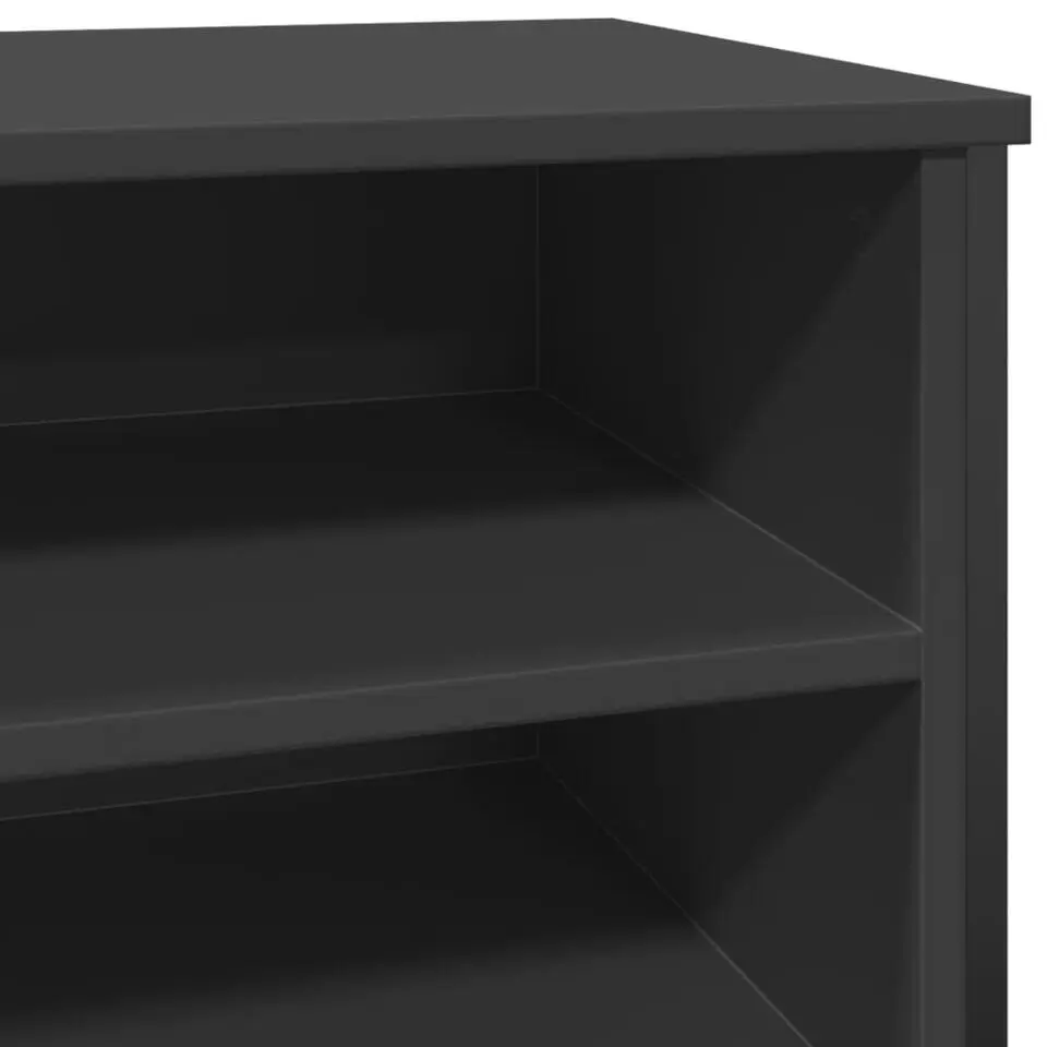 vidaXL - Zwart Schoenenkast met 4 vakken - Bewerkt hout en metaal - 80x38x78 cm