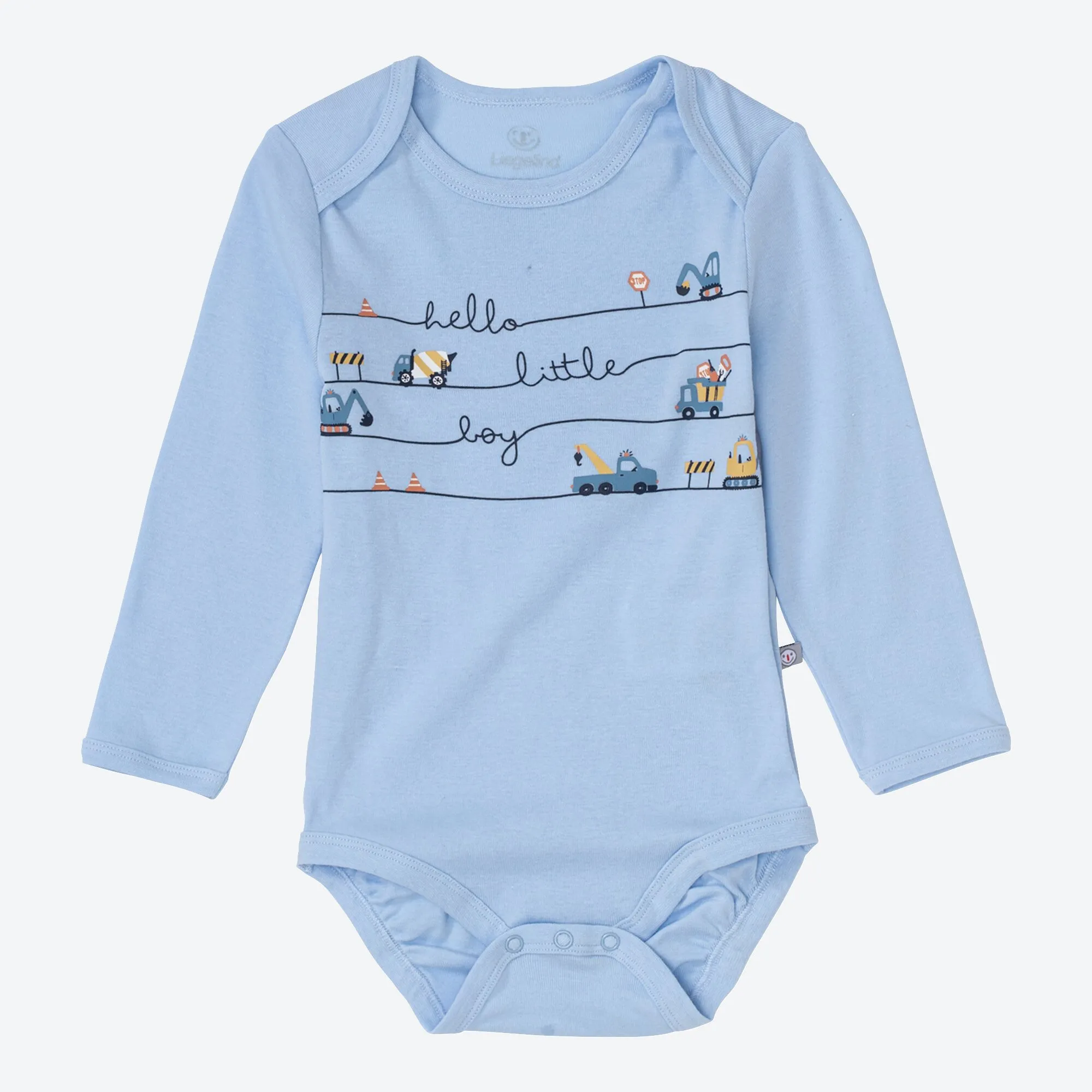 Baby-Jungen-Body mit Baustellen-Frontaufdruck
