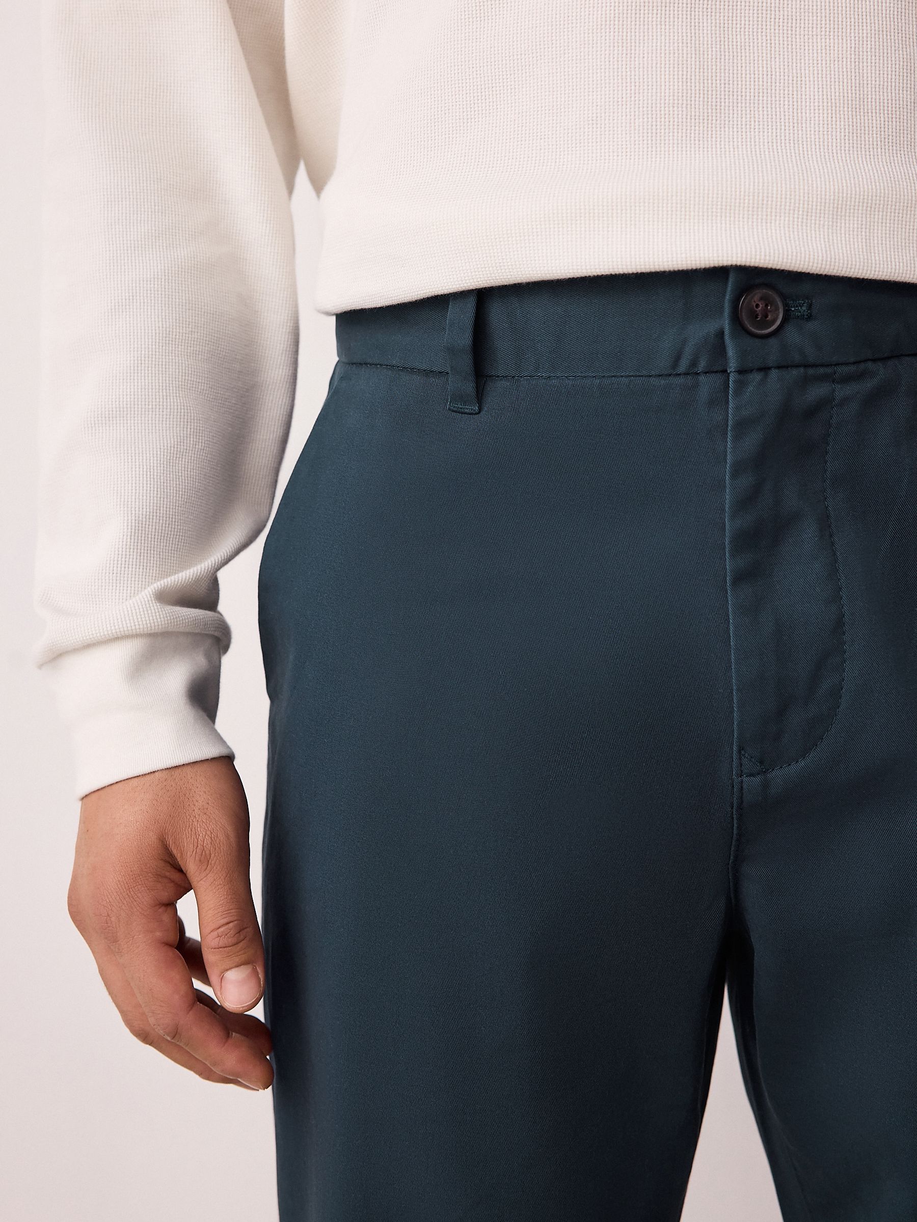 Blauw - Standaard toelopende pasvorm - Stretchy chino