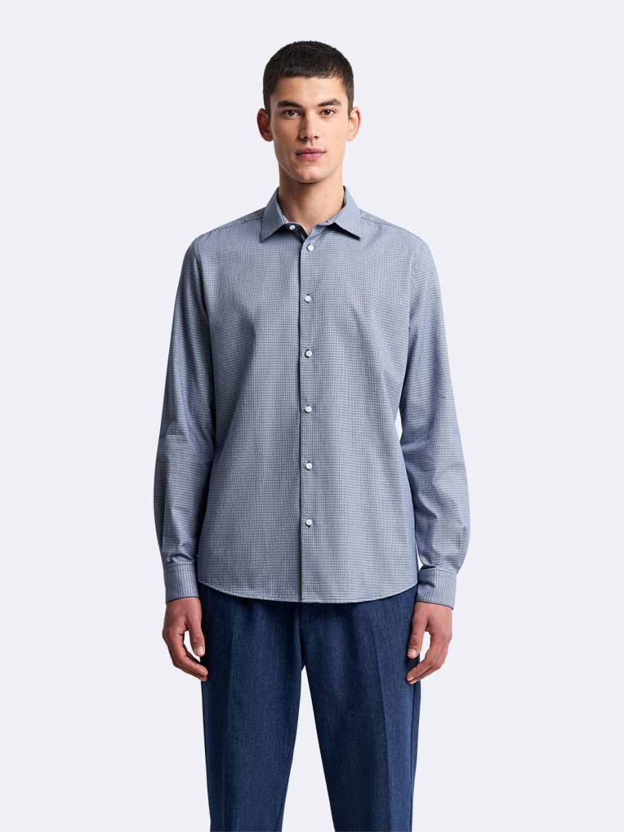 Chemise slim faux uni