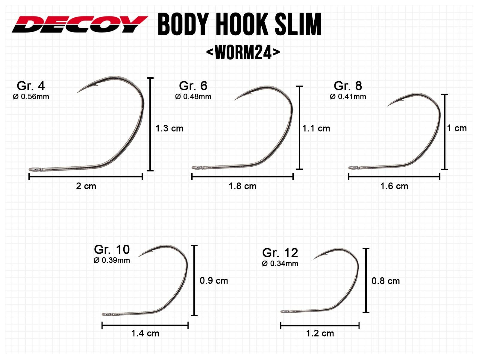 Worm24 Body Hook Slim (DECOY)