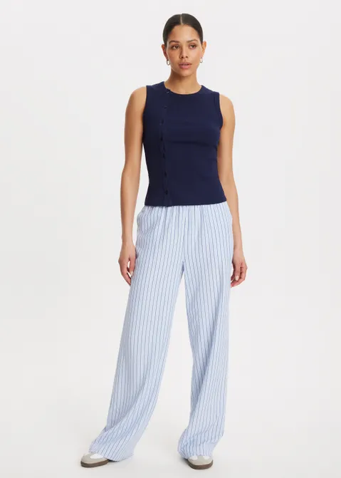 Singlet met knopen blauw (BLW.D)