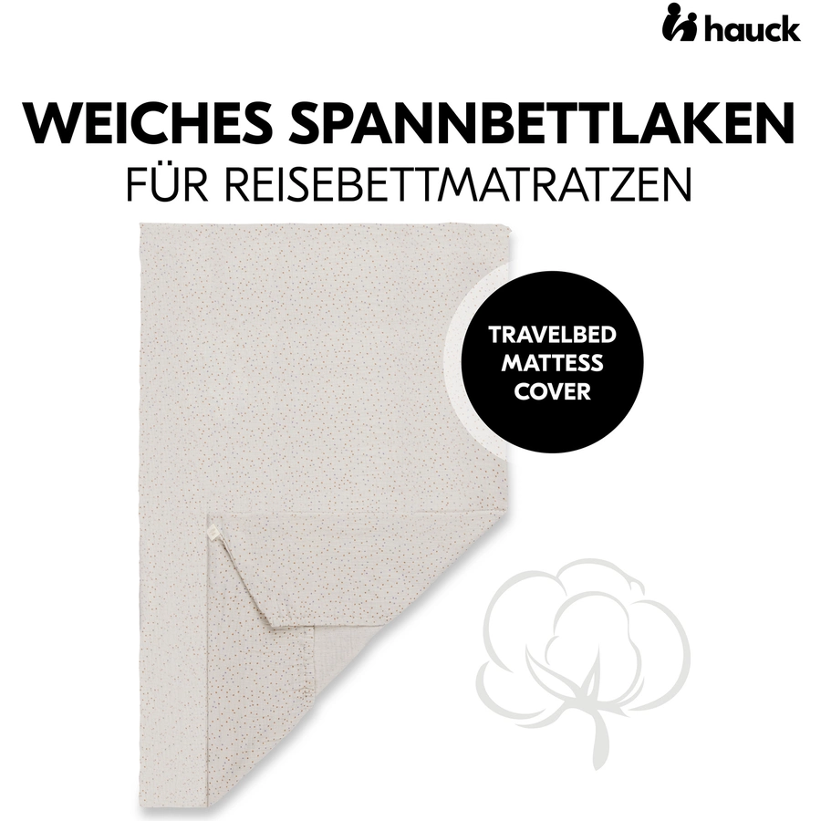 hauck Spannbettlaken für Reisebettmatratzen Beige Dots