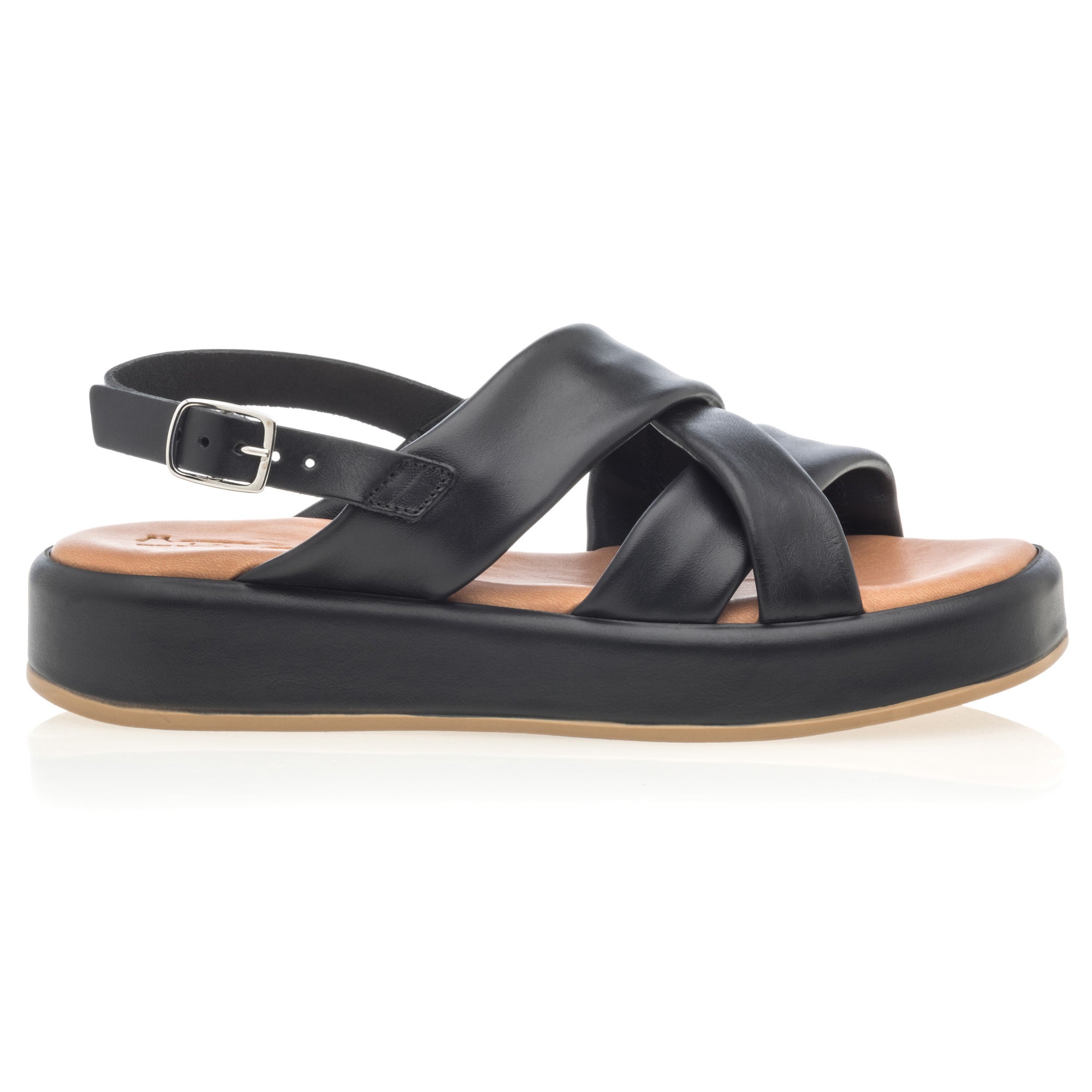 Sandales Femme en cuir noir