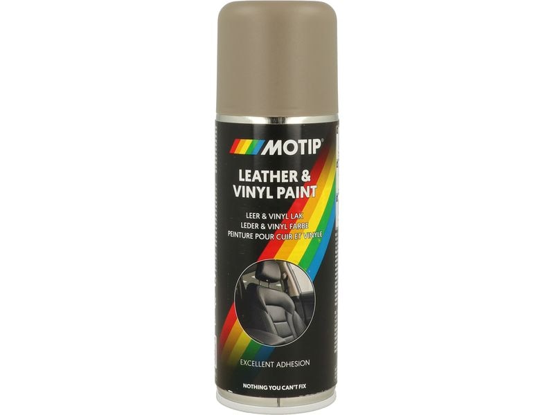 MOTIP Lederspray beige/grau 200 ml Spray zur Reparatur und Verschönerung von Vinyl-, Leder- und Kunstlederteilen
