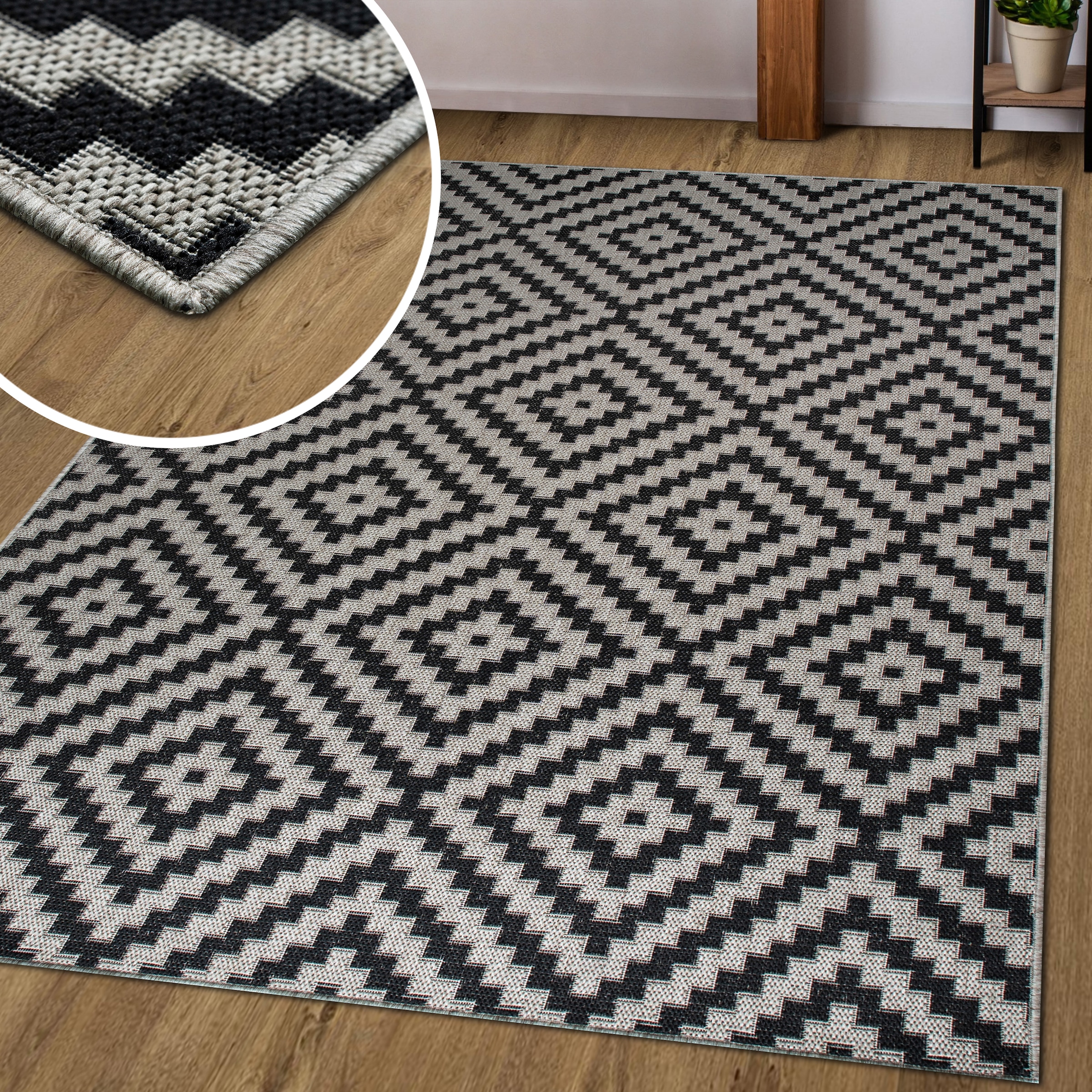 GOODproduct Teppich »Cordoba auch als Läufer erhältlich« rechteckig 3 mm Höhe In- und Outdoor geeignet, Sisal-Optik, Wetterfest & UV-beständig, Boho