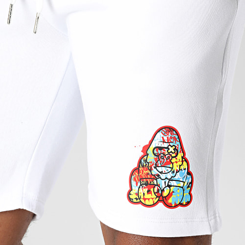 Short Jogging Gorille Graffiti Blanc