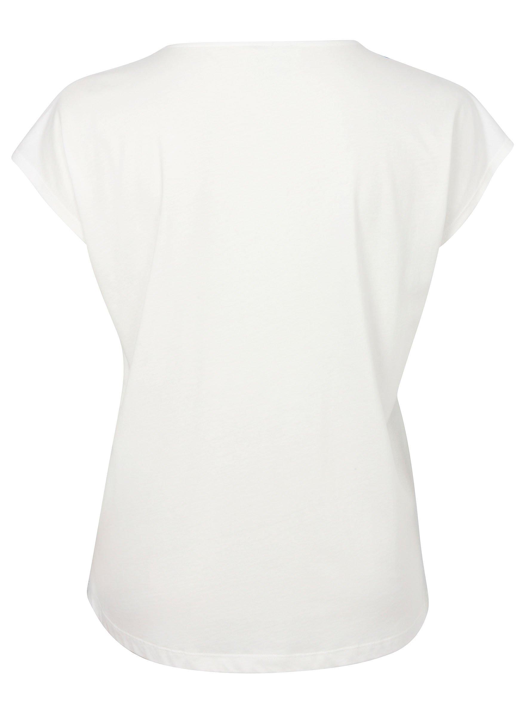 Streifen-Shirt mit unifarbenem Rücken