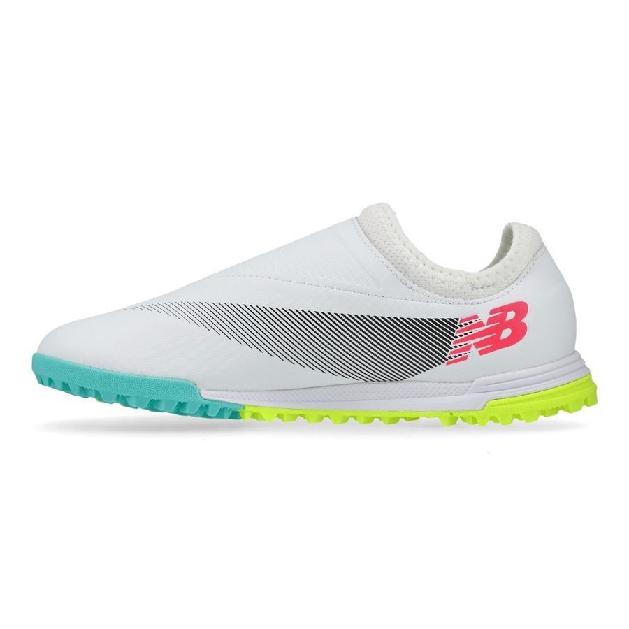 New Balance Furon V7 Dispatch TF - Blanc/Violet/Jaune Fluo Enfant