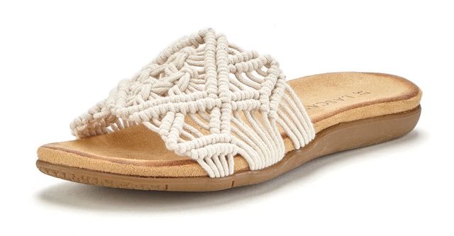 LASCANA Pantolette  Mule, Sandale, offener Schuh mit modischem Häkelmuster VEGAN