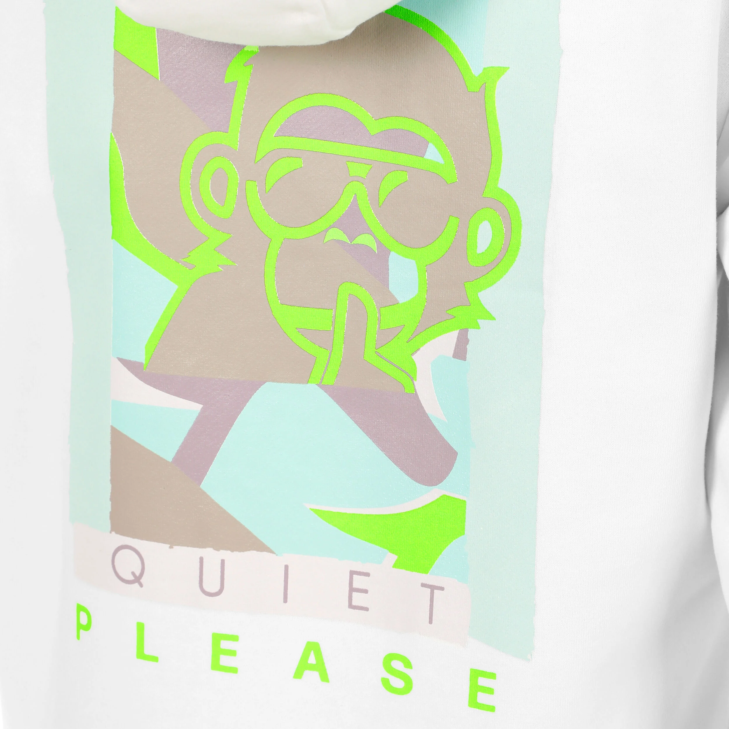 Quiet Please Wild Collage Zip Gilet En Coton Femmes - Blanc , Multicouleur