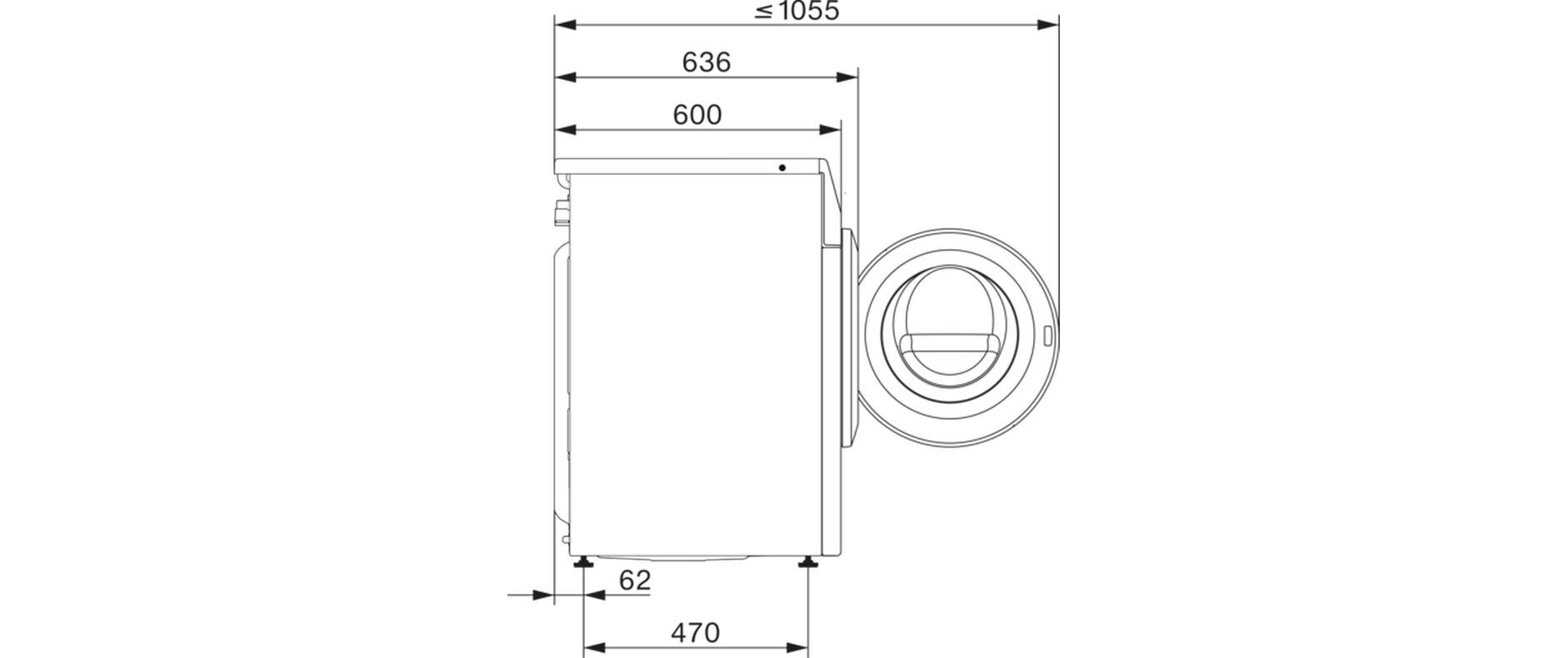 Waschmaschine WEJ 800-85 CH Rechts<br>Frontloader mit 9 kg Ladekapazität