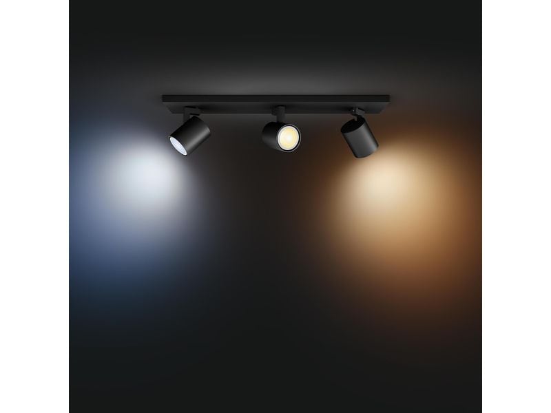 Philips Hue White Ambiance Runner 3er-Spot Schwarz Flexibles Licht für jeden Raum
