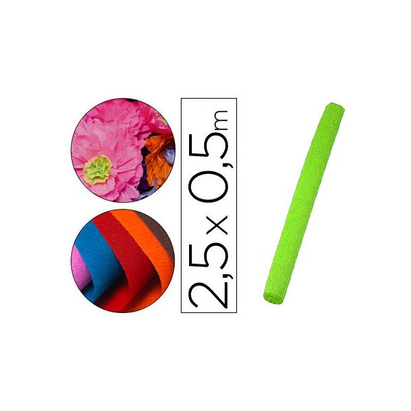 Liderpapel Papel Crepe 50 cm X 2,5 M 34G/M2 Verde Fluorescente - CP37
