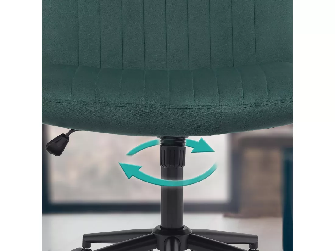 Chaise de bureau - Velours - Vert - Kingman