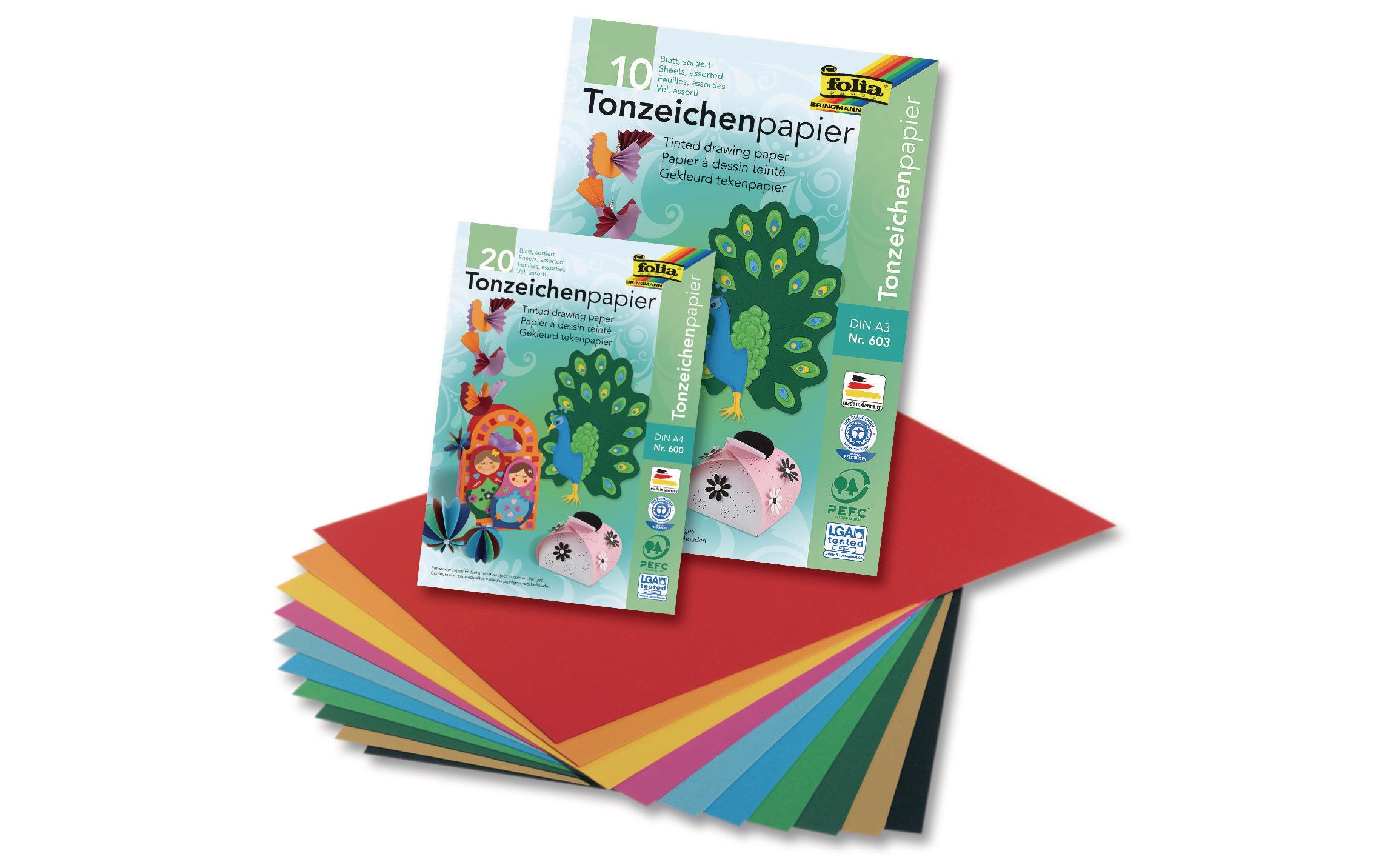 Tonzeichenpapier A3 MehrfarbigTonzeichenpapier