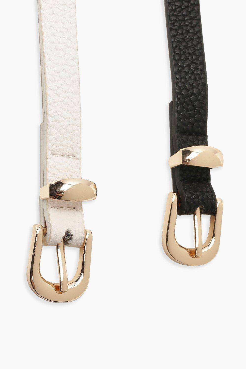 boohoo 2 Pack Basic Skinny Belt