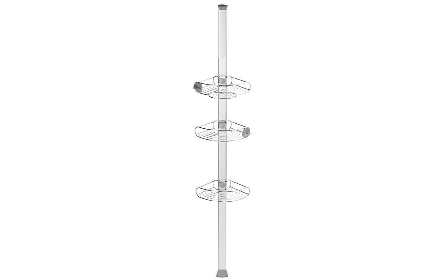 Duschmittelhalter Spann-Duschcaddy 152.4 - 243.8 cm, Silber<br>Klemmhalterung für die Dusche