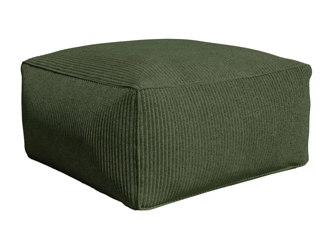Canapé modulable avec pouf en velours côtelé vert NOUMARA