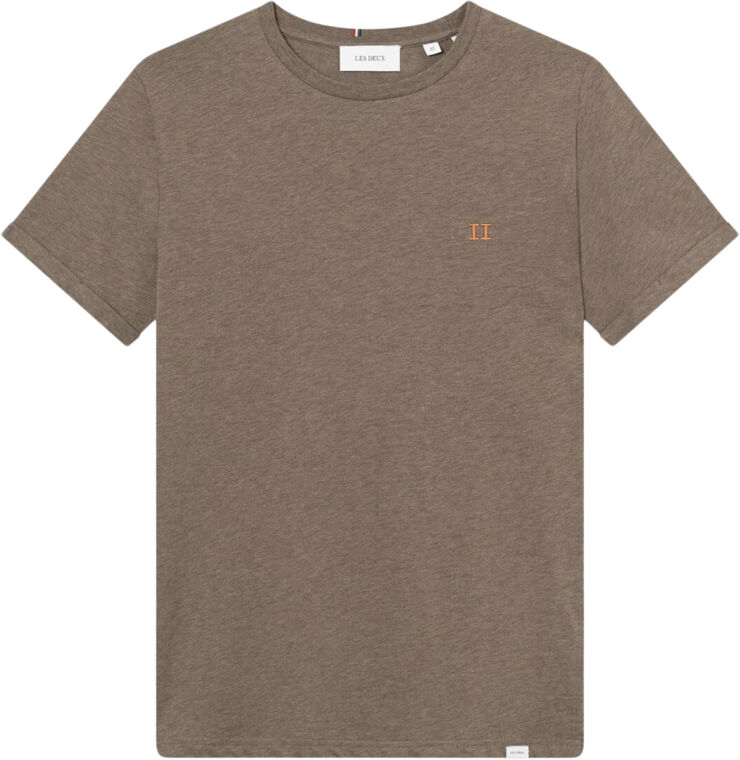Les Deux Nørregaard T-Shirt - Seasonal Mountain grey melange/orange