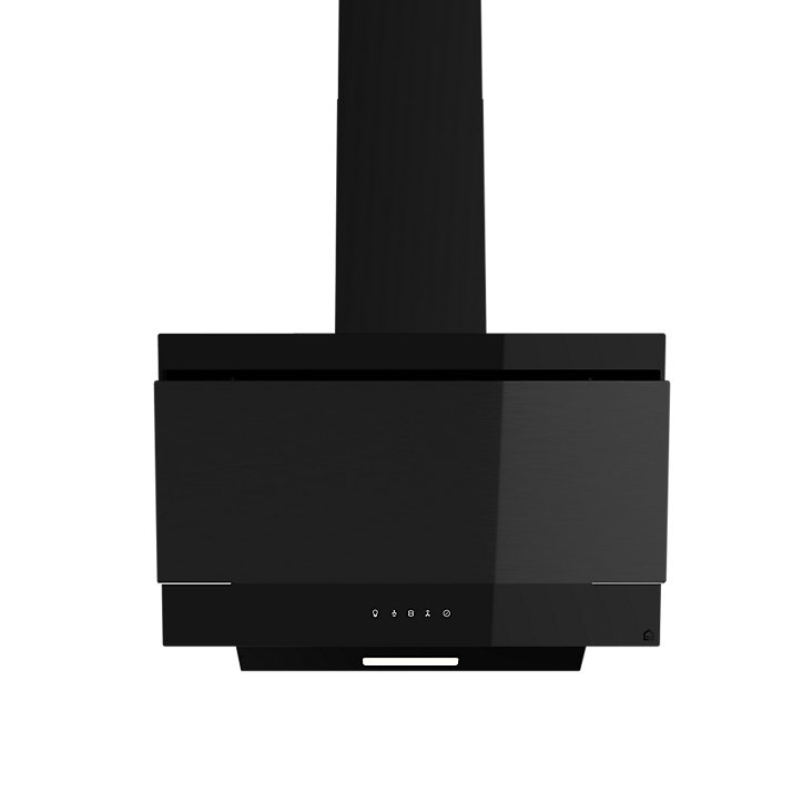 Hotte inclinée en verre noir GoodHome GHAG60LKBL, 60 cm