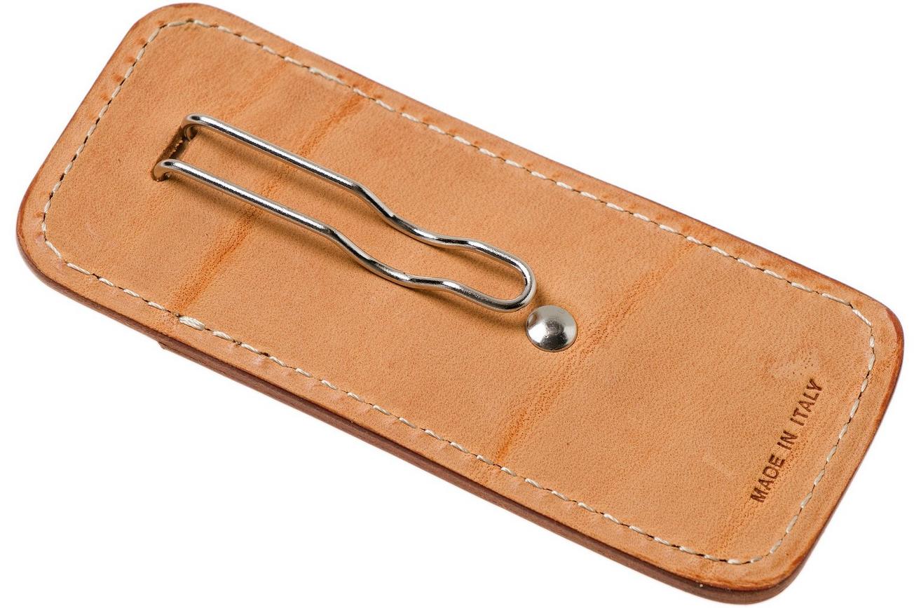 LionSteel 900FDV3 SN schede met pocketclip, lichtbruin leer