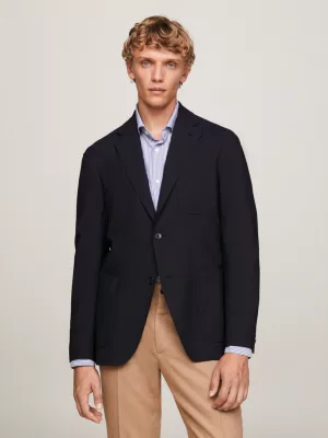 Blazer Slim com Monograma TH em Tecido Plano