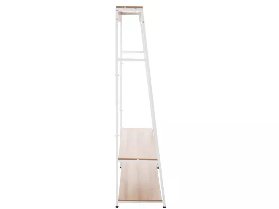Portant à vêtement - Bois - 80 x 44 x 167cm - Nature / Blanc - Luton