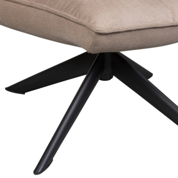 WOOOD fauteuil Jouke zand gestoffeerd polyester draaibaar