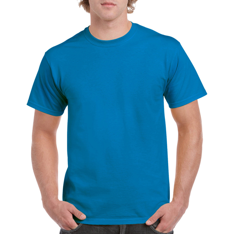 Camiseta básica de manga curta Gildan Heavy Cotton, 100% algodão grosso.