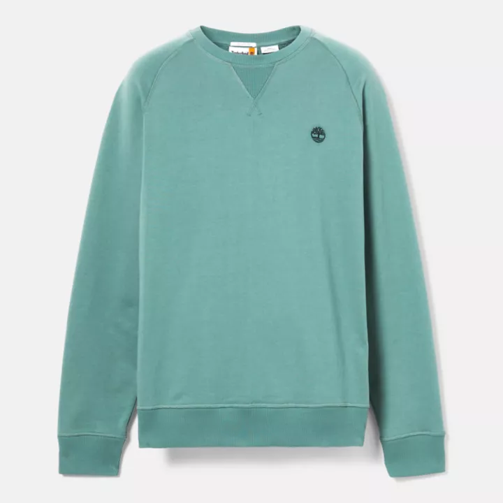 Sweat à col rond et envers bouclé Exeter pour homme en bleu sarcelle