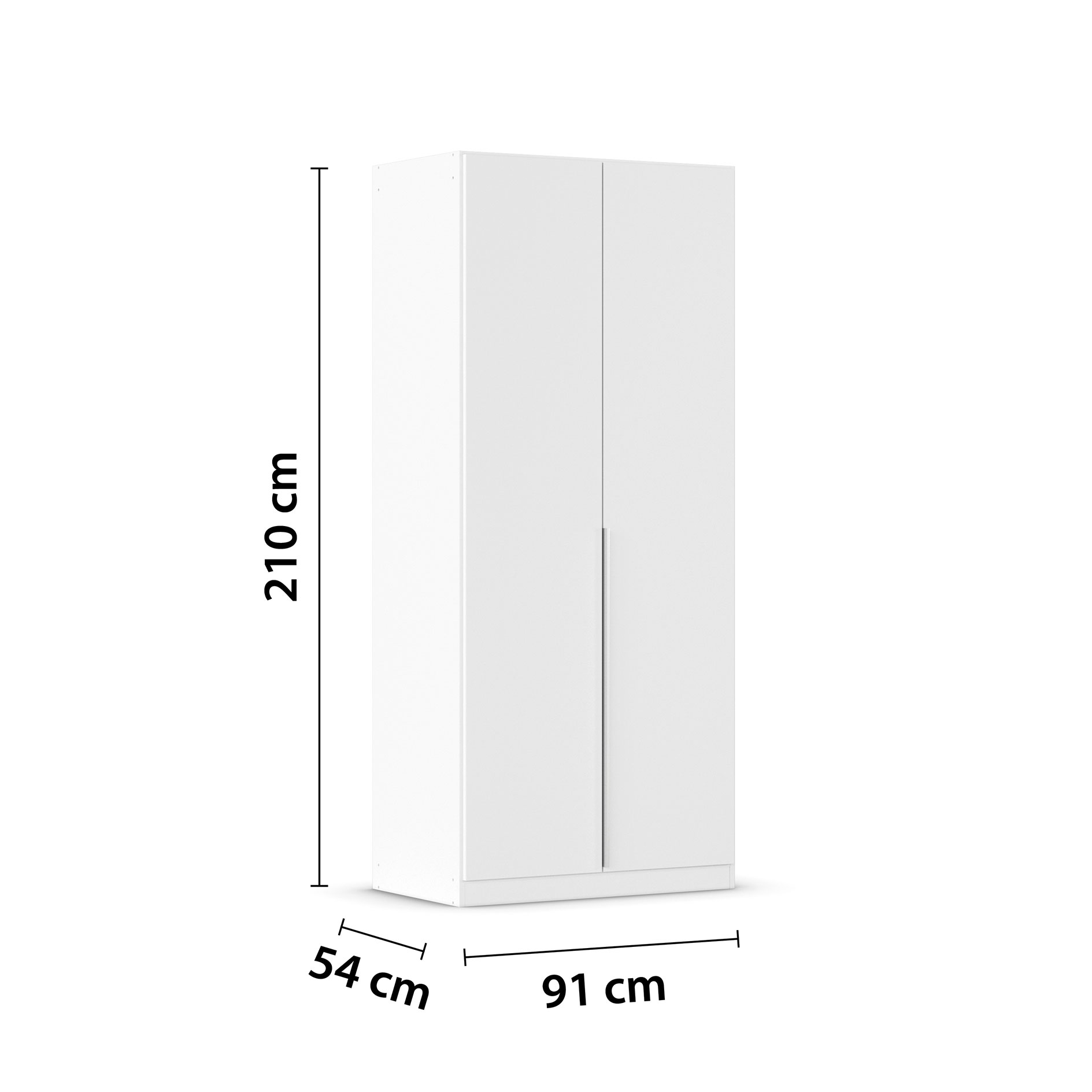 Drehtürenschrank - alpinweiß - 2-türig - 91x210 cm