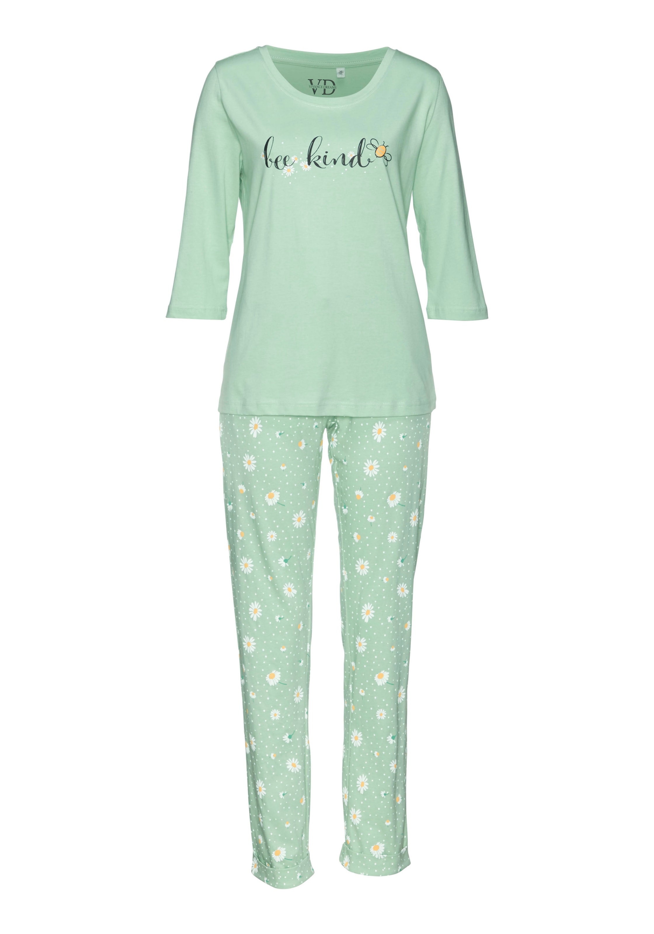 Vivance Dreams Pyjama 2 Stk. tlg., mit Gänseblümchen-Druck