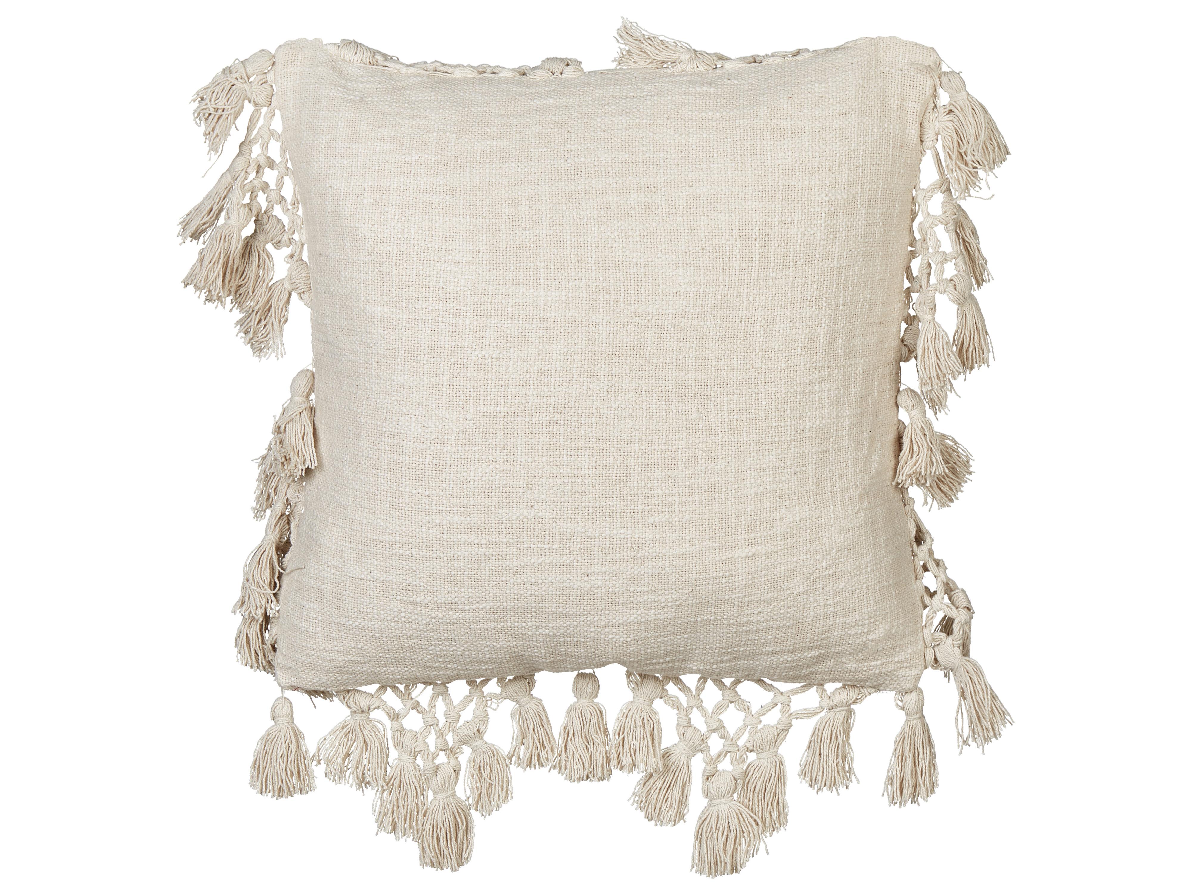 Set van 2 sierkussens OLEARIA Katoen 45 x 45 cm Beige effen