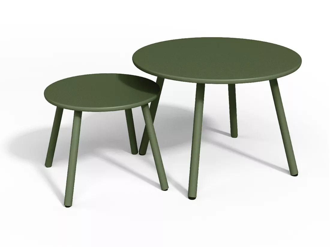 Tables gigognes de jardin en métal - Kaki - MIRMANDE de MYLIA