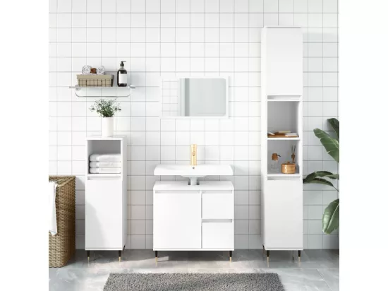 Armoire de salle de bain blanc brillant 65x33x60 cm