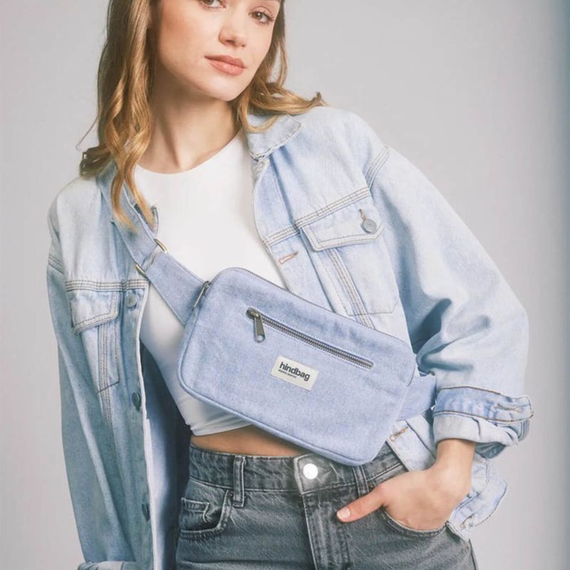 Sac banane Harry 24 cm Denim Bleu