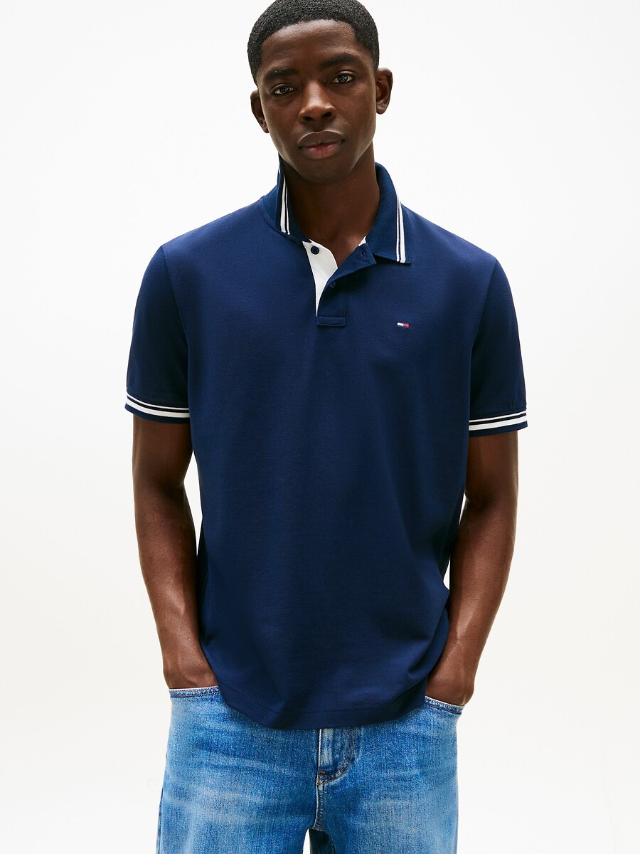 TOMMY JEANS<br>Camisa polo clássica com gola contrastante