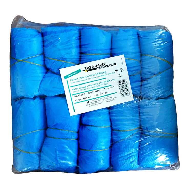 Überschuhe extra stark 3,5g ca.15x42cm blau Cpe, 100 St