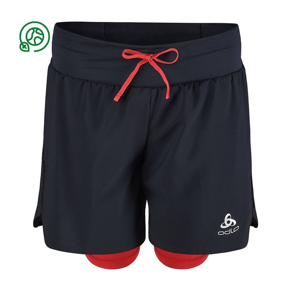 Odlo X-ALP TRAIL 6 INCH 2IN1 - Short Femme black/american beauty
