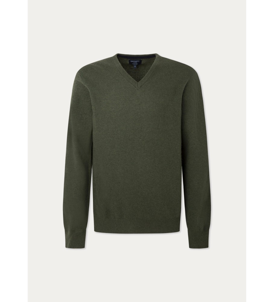 Hackett Jersey Merino Cash Mix V verde