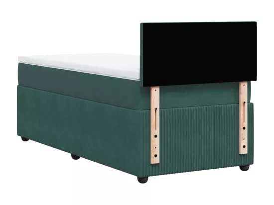 Sommier à lattes de lit avec matelas Vert foncé 90x190 cm