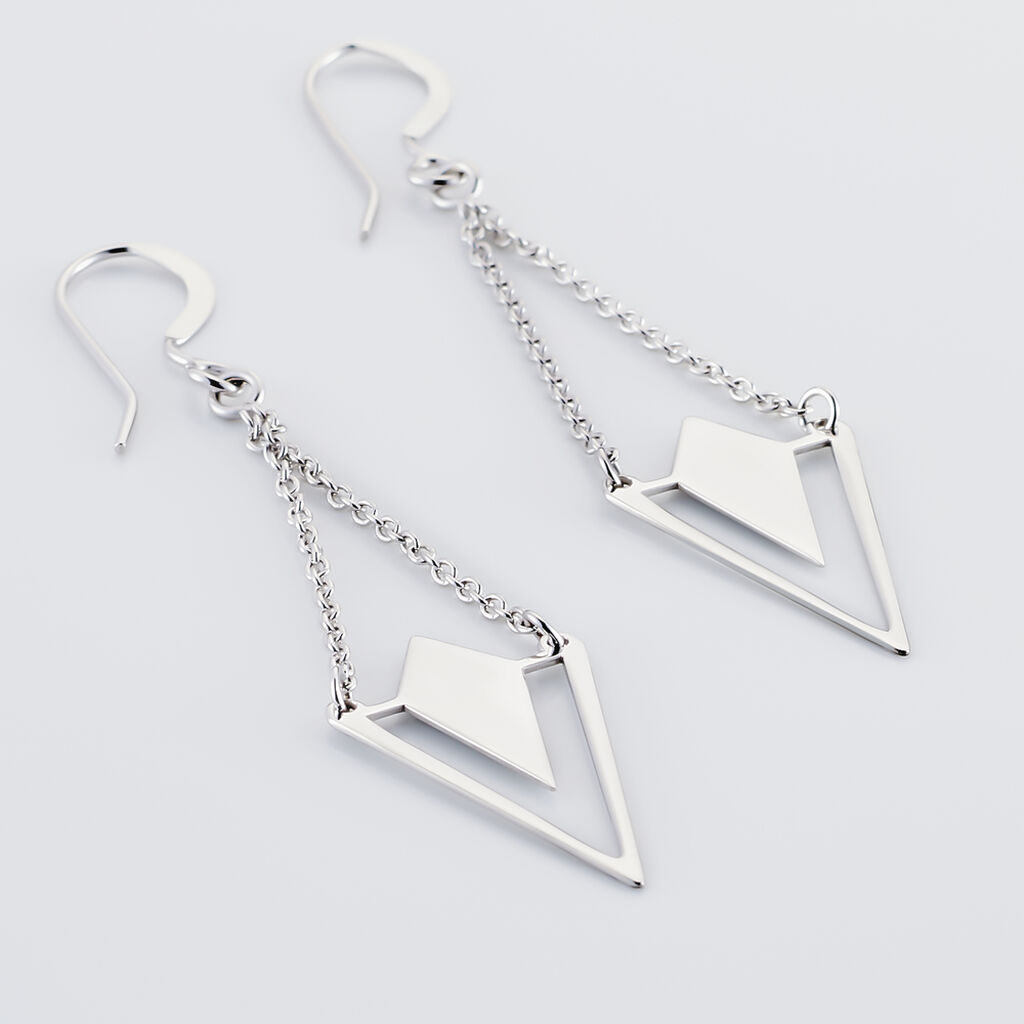 Boucles D'oreilles Pendantes Tylee Argent Blanc