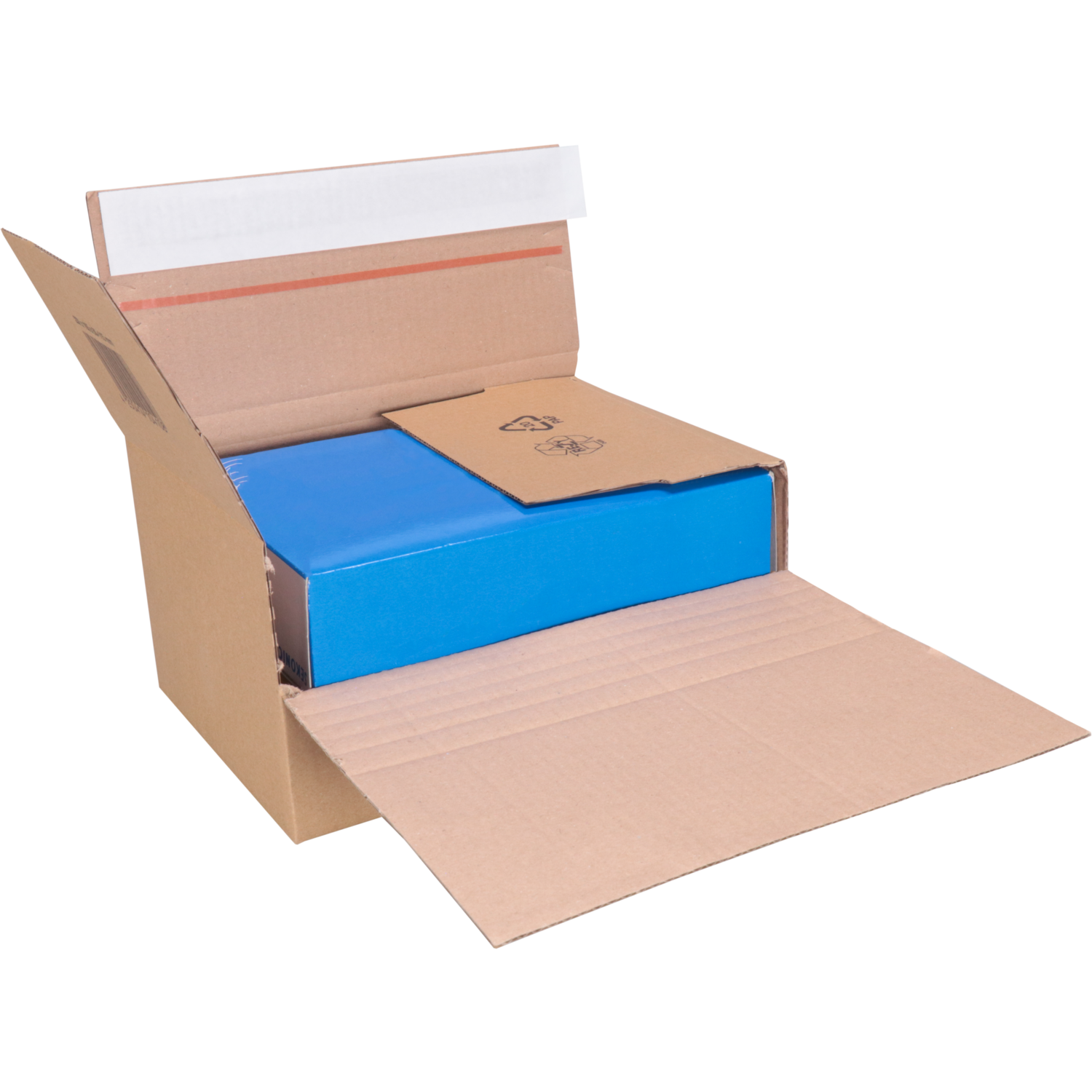 SendProof® Postpakketdoos, A5, golfkarton, 229x164x115mm, hoogte verstelbaar, zelfklevende strip, bruin
