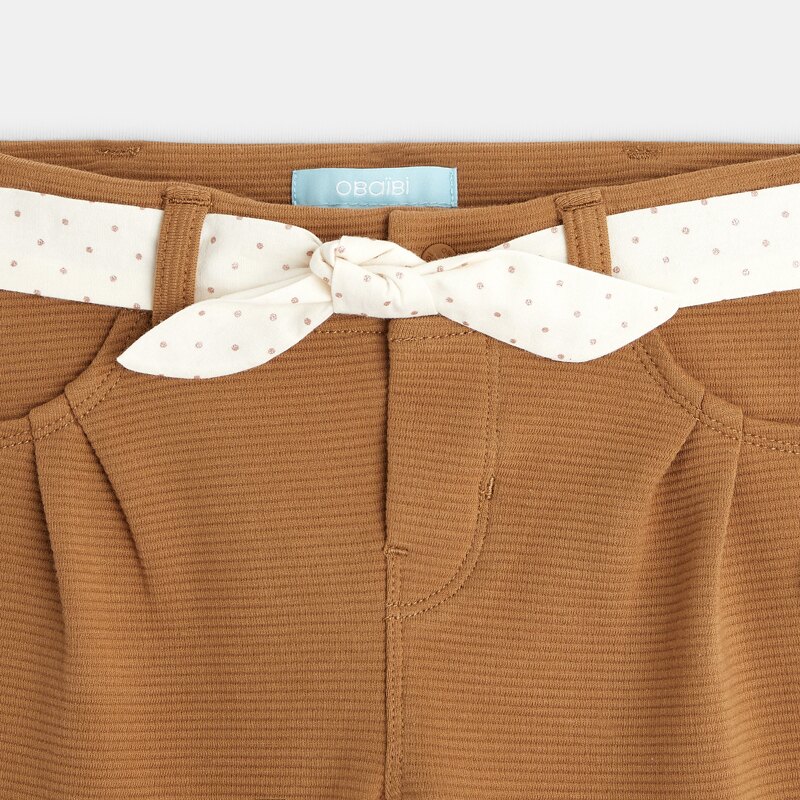 Jegging maille fantaisie marron bébé fille Marron