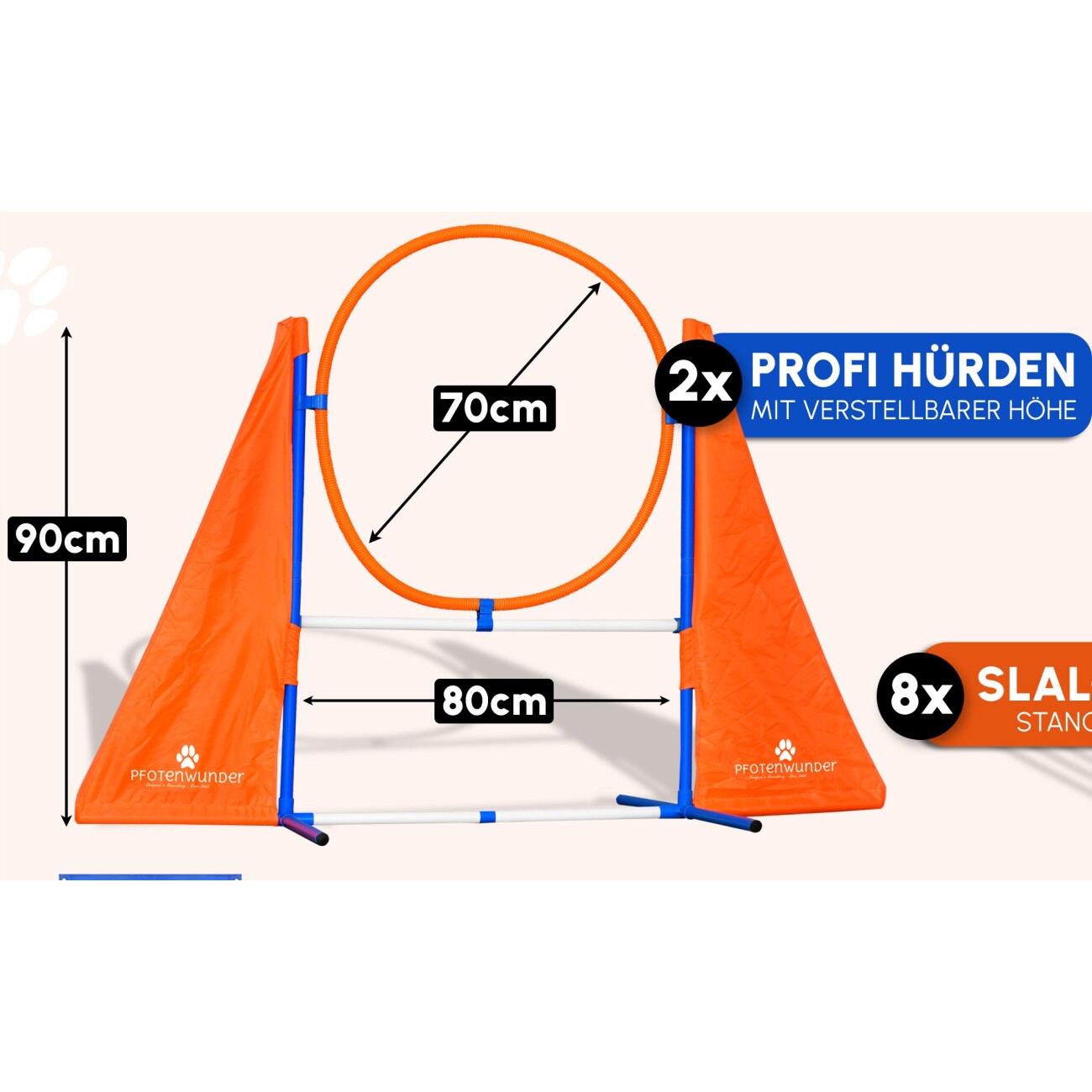 PfotenWunder® 2x Agility-PROFI-Hürden XXL-Profi-Set