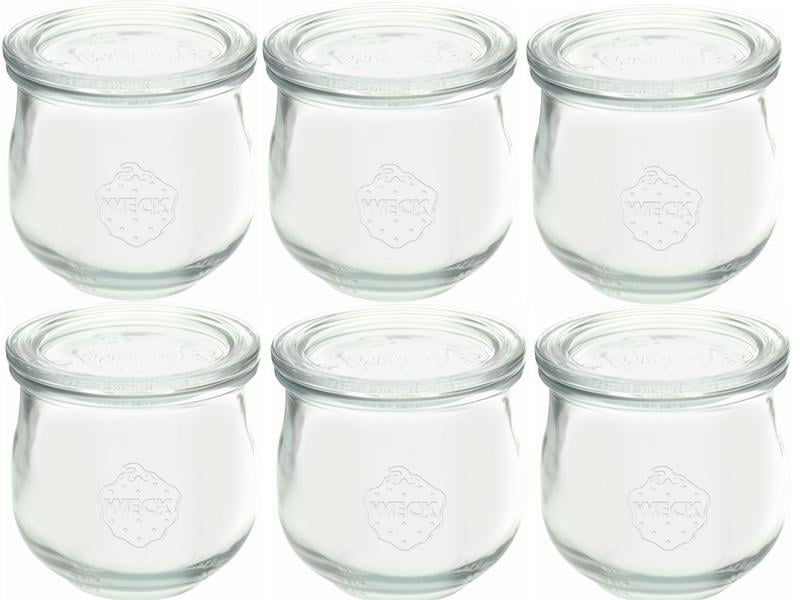Weck Einmachglas 370 ml, 6 Stück Einmachgläser Set mit Deckel