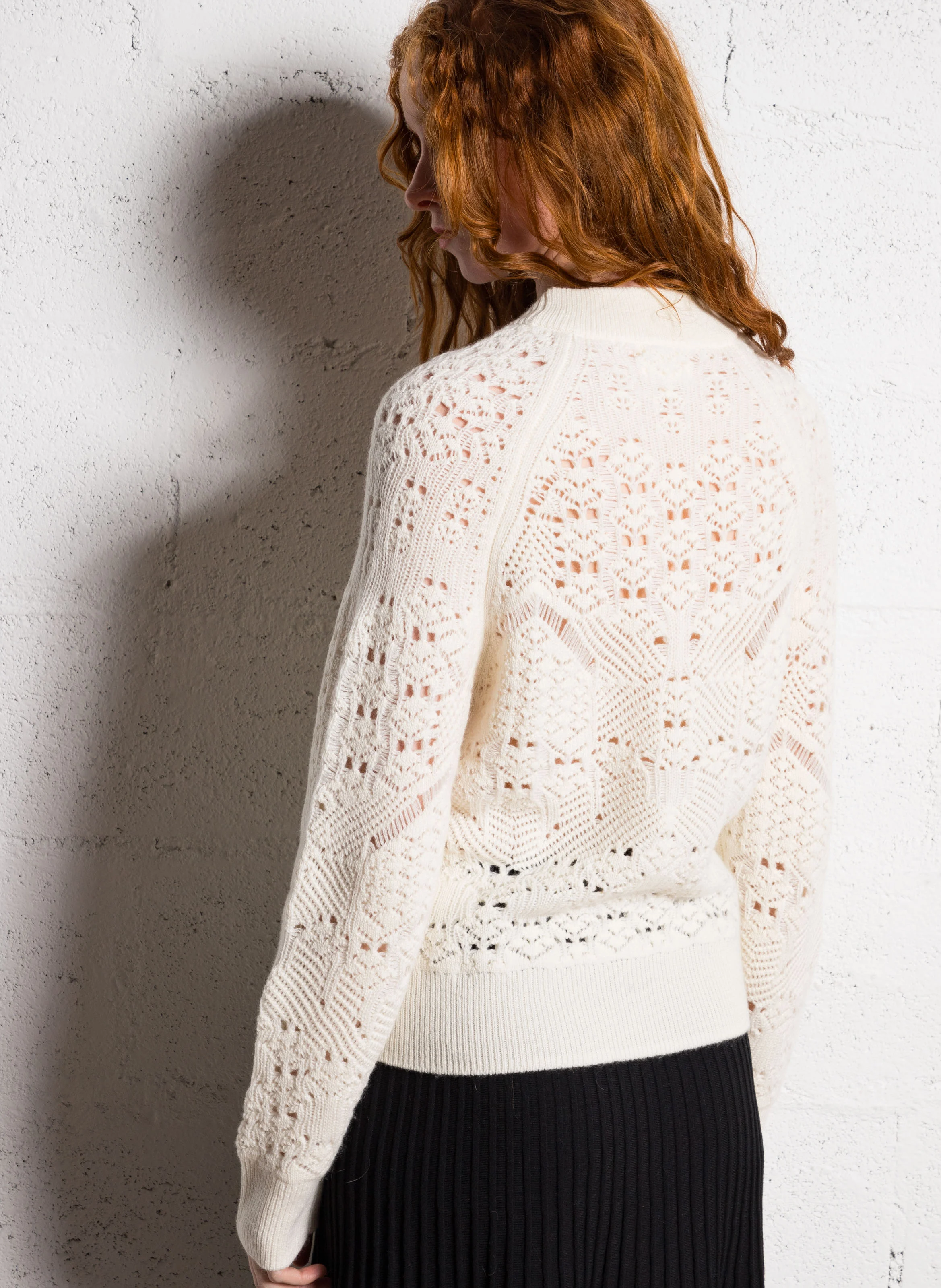 CHIARA - Pull ajouré en cachemire | Blanc