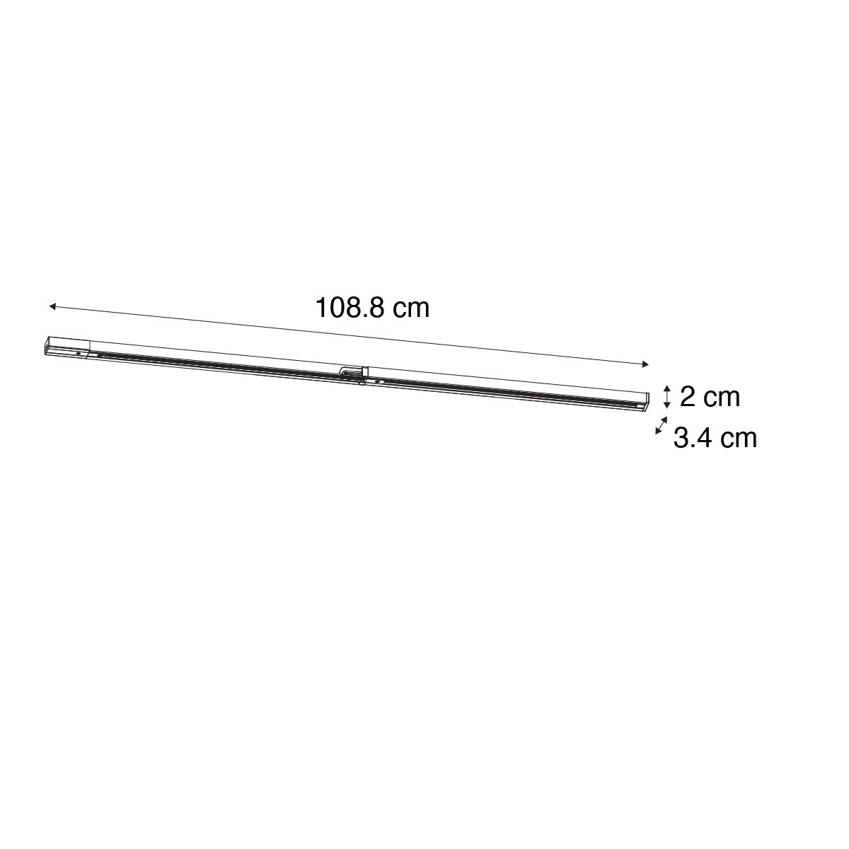 Moderne 1-fase railsysteem zwart 50cm set van 2 - Iconic
