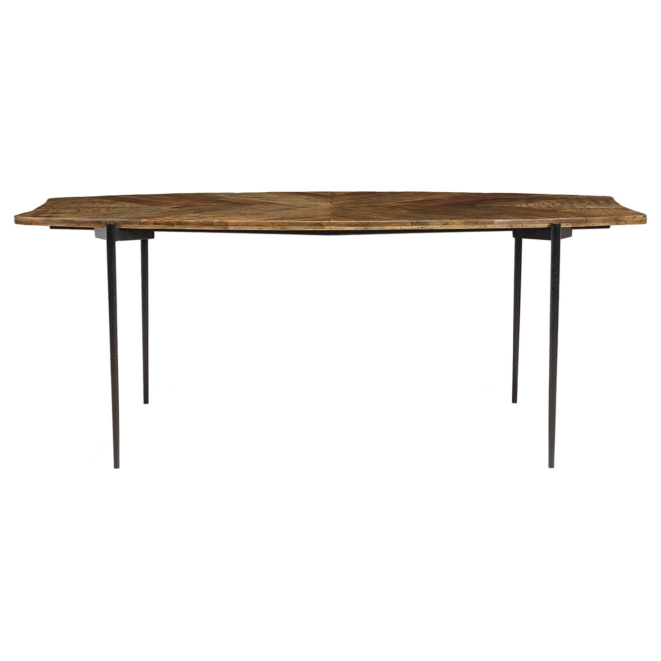 Macabane Table à manger bords concaves bois recyclé Kiara bois - 200x100x78 cm
